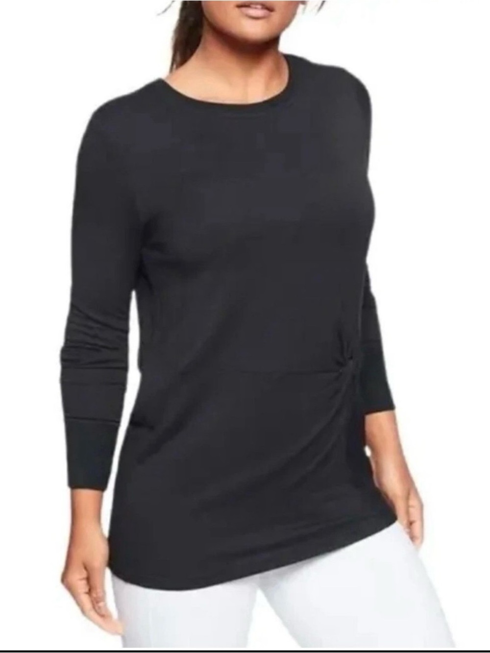 Athleta Clarity Long-Sleeve Sweatshirt Size XXS Black NWT